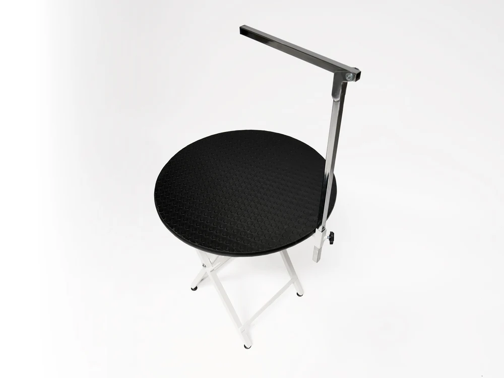 Folding Veterinary Grooming and Examination Table - White (Round Top Table) | TrioCare-6025